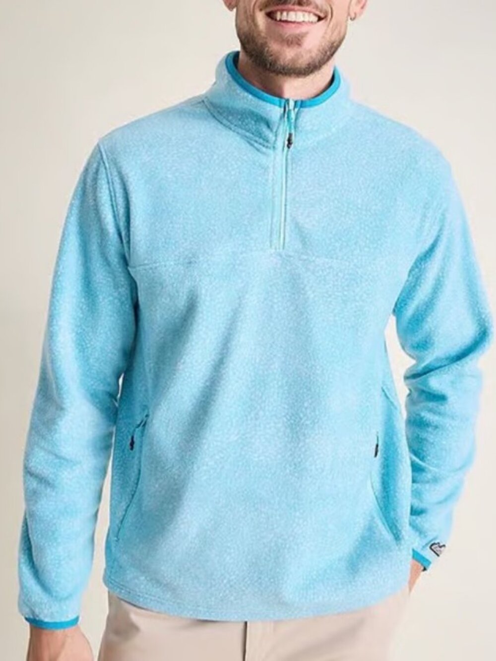 Cubbies Men's Quarter Zip Microfleece Pullover Sweatshirt Light Blue SZ XXL